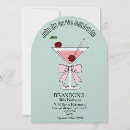 Chic Cocktail Adult Birthday Party Einladung