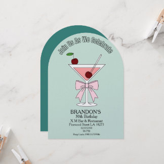 Chic Cocktail Adult Birthday Party  Einladung
