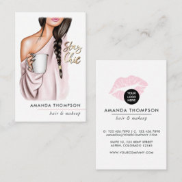 Chic Coffee Beauty Fashion Business Card Visitenkarte