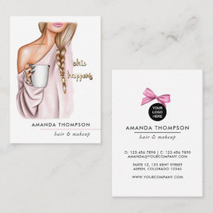 Chic Coffee Beauty Fashion Business Card Visitenkarte
