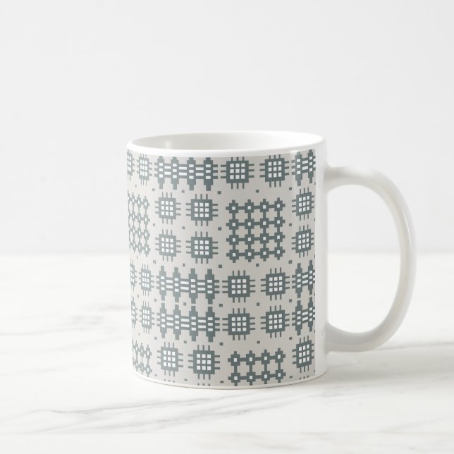 Chic Coffee Tasse: Welsh Tapestry Pattern, Grau Tasse (Rechts)