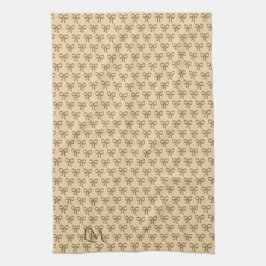Chic Cold Bow Muster Creme Beige Geschirrtuch