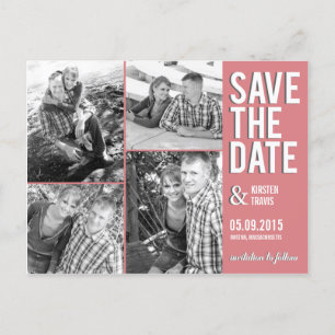 Chic Collage Save the Date Postcard Ankündigungspostkarte