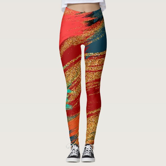 Chic Colorful Glitzer Leggings (Vorderseite)