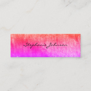 Chic Colorful Grunge Cursive Text Mini Visitenkarte