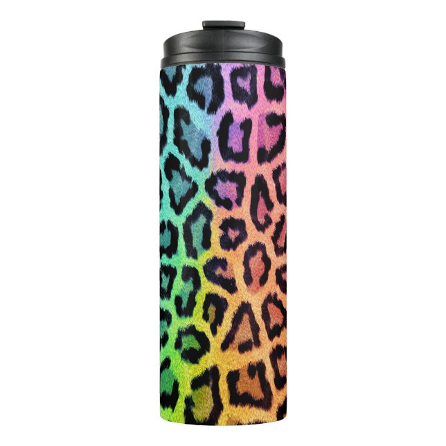Chic Colorful Leopard Muster Thermosbecher (Vorderseite)