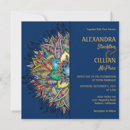 Chic Colorful Mandala Wedding Einladung