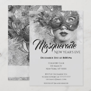 Chic Colorful Masquerade Party Einladung