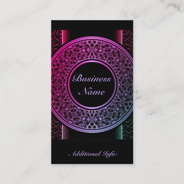Chic Colorful Medallion Business Card 2 Visitenkarte (Vorderseite)
