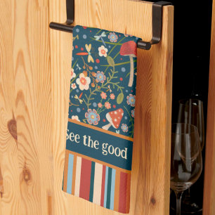 Chic Colorful Mushroom Individuelle Name Quote Sti Geschirrtuch