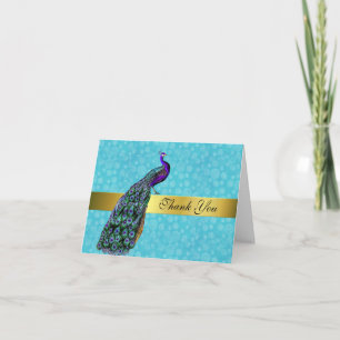 Chic Colorful Peacock Dankeschön Karte
