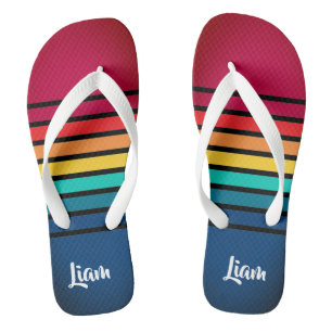 Chic Colorful Stripes Muster Flip Flops