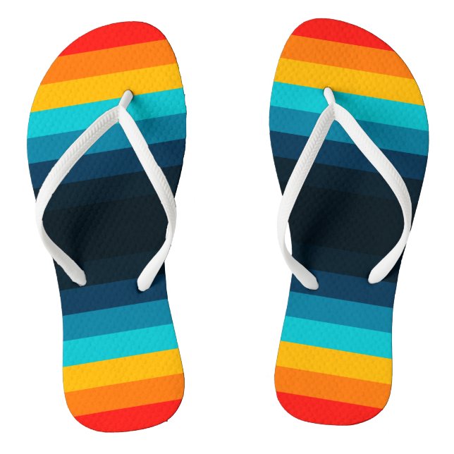 Chic Colorful Stripes Muster Flip Flops (Fußbett)