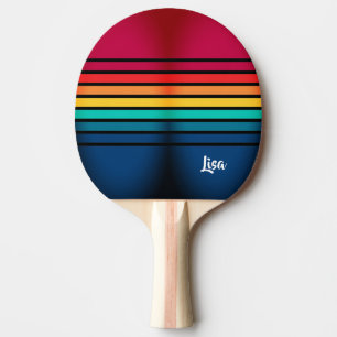 Chic Colorful Stripes Muster Tischtennis Schläger