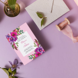 Chic Colorful Watercolor Blume Sommerhochzeit Einladung