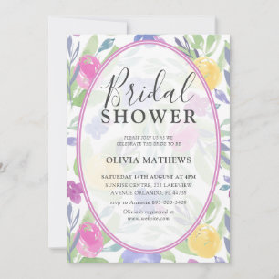Chic Colorful Watercolor Rose Brautparty Einladung
