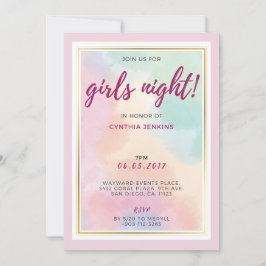 Chic Colorfull Junggeselinnen-Abschied Einladung