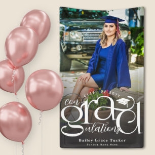 Chic Con-grad-ulations Foto Abschluss Banner