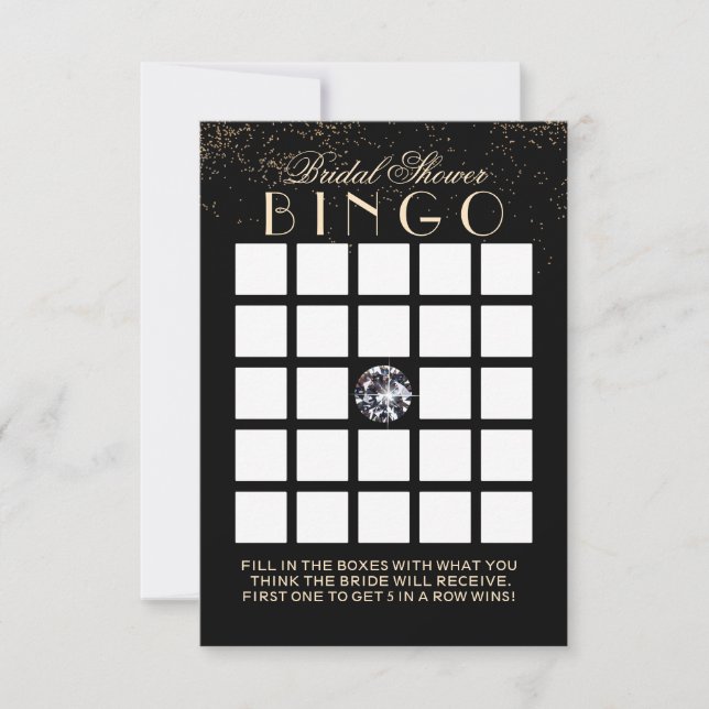 Chic Confetti Diamond Brautparty Bingo Cards (Vorderseite)