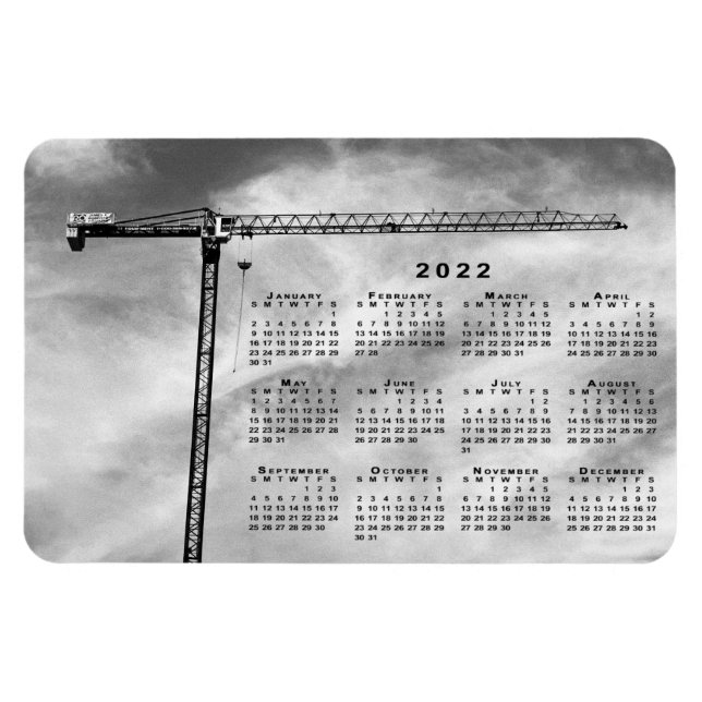 Chic Construction Crane Foto 2022 Kalender Magnet (Horizontal)