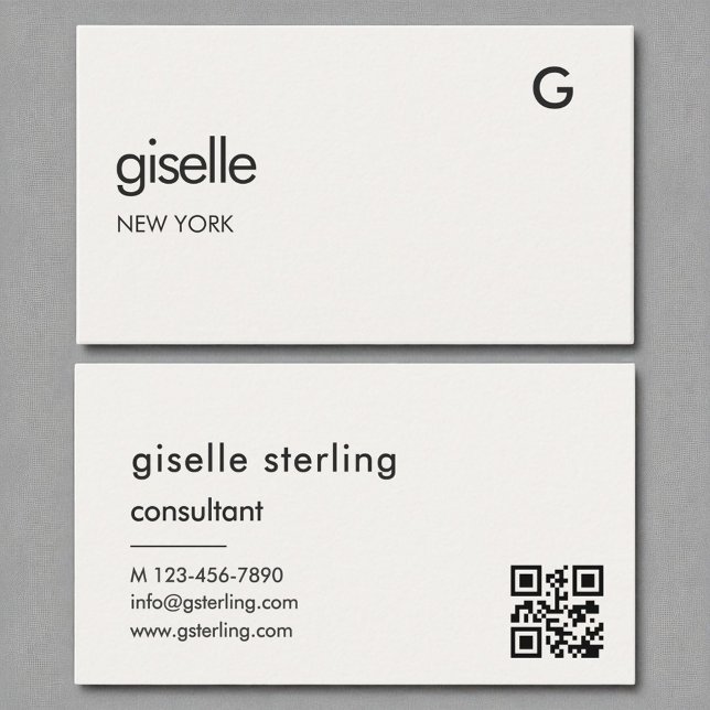 Chic Consultant Luxury QR Code Monogram Visitenkarte (Von Creator hochgeladen)