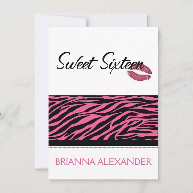 Chic Contemporary 16 . Geburtstag Einladung (Vorderseite)