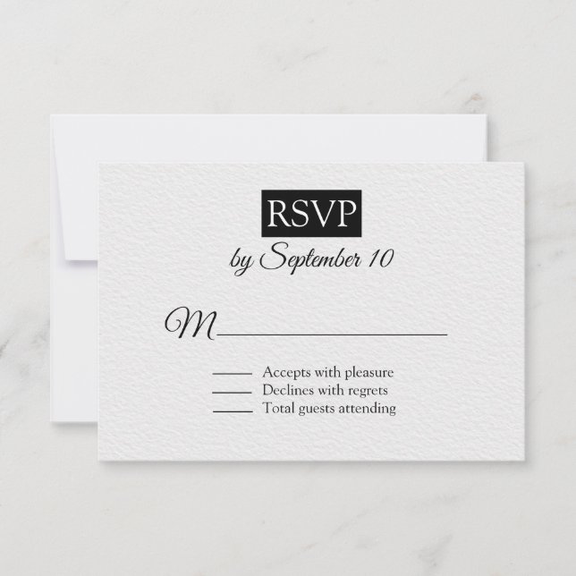 Chic Contemporary Wedding RSVP Karte (Vorderseite)