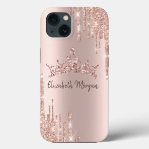 Chic Cool Glitter Krone Drop Roségold Case-Mate iPhone Hülle