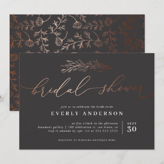 Chic Copper Calligraphy | Elegantes Brautparty Einladung