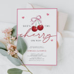 Chic Coquette Cherry auf Top Baby Dusche Einladung<br><div class="desc">Chic Coquette Cherry auf Top Baby Dusche Einladung</div>