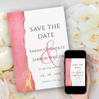 Chic Coral Pink Hochzeitskarte Save the Date