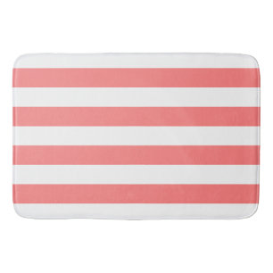 Chic Coral Pink Streifen Muster Badematte