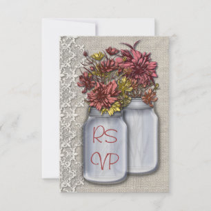 Chic Country Charm Mason Jar UAwg Einladung