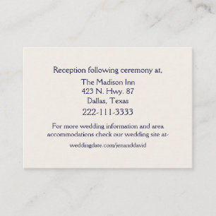 Chic Country Denim & Ivory Wedding Card Begleitkarte