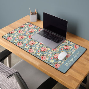 Chic Country Garden Blumen Personalisiert Schreibtischunterlage