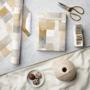 Chic Cream Brown Abstrakt Geschenkpapier