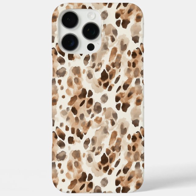 Chic Cream Brown Leopard Animal Print Case-Mate iPhone Hülle (Rückseite)