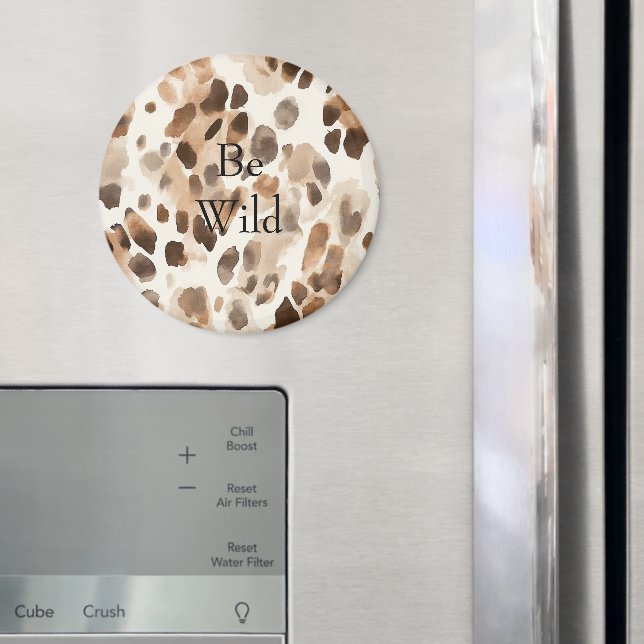 Chic Cream Brown Leopard Animal Print Magnet (In Situ (Kühlschrank))