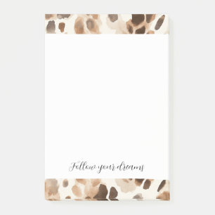 Chic Cream Brown Leopard Animal Print Post-it Klebezettel