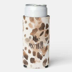 Chic Cream Brown Leopard Animal Print Selters Dosenkühler