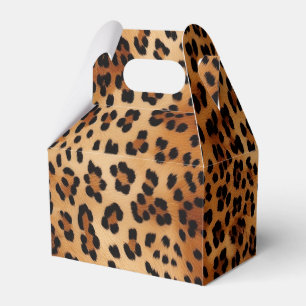 Chic Cream Brown Leopard Favor Box Geschenkschachtel