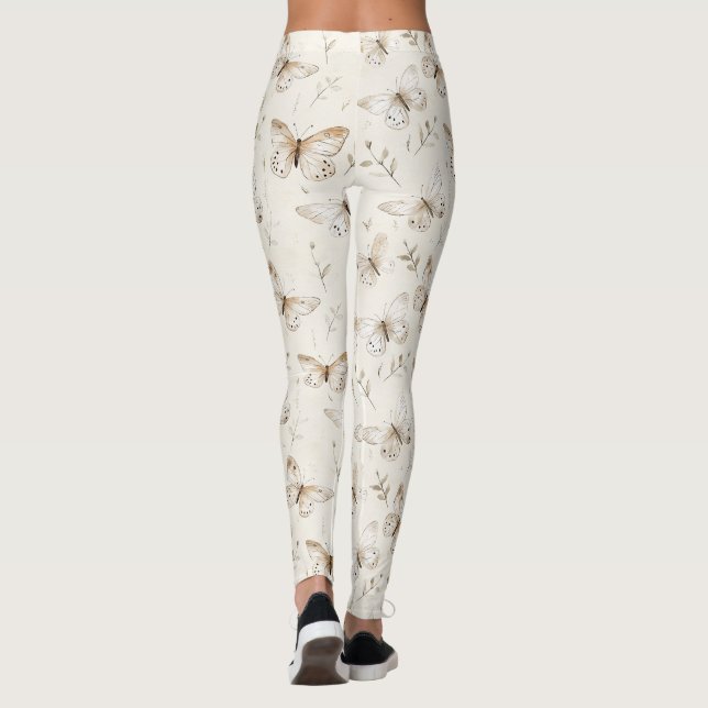 Chic Cream Butterflies Leggings (Rückseite)