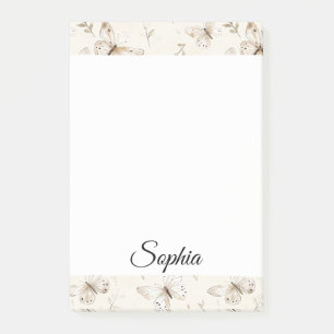 Chic Cream Butterflies Post-it Klebezettel