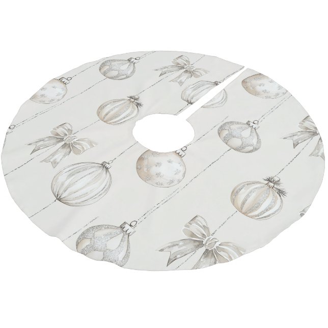 Chic Cream Christmas Ornaments Polyester Weihnachtsbaumdecke (Schrägansicht)