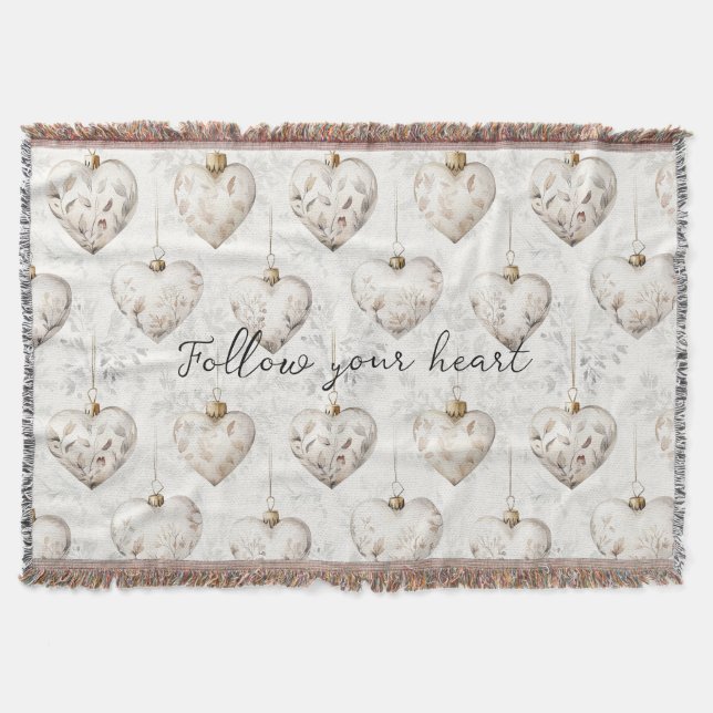 Chic Cream Grey Hearts Ornaments   Decke (Vorderseite)