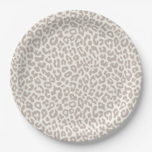 Chic Cream Taupe Animal Print Pappteller