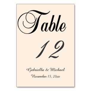 Chic Cream Tischnummer