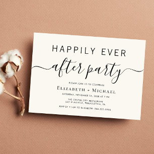 Chic Cream Wedding After Party Einladung