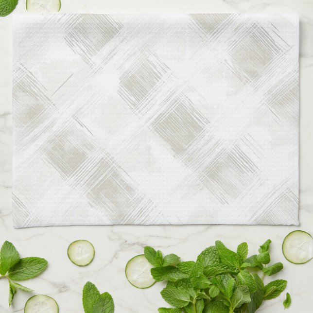 Chic Cream Weiße Streifen Junggesellinnenabschied Geschirrtuch (Gefaltet)