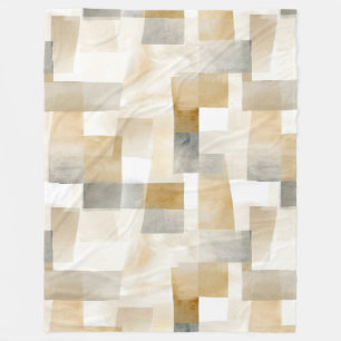 Chic Creme Braun Abstrakt Fleecedecke